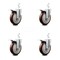 Service Caster 5 Inch Maroon Poly Wheel Swivel 3/4 Inch Square Stem Caster Set Total Lock Brake SCC-SQTTL20S514-PPUB-MRN-34-4 - alternate 1